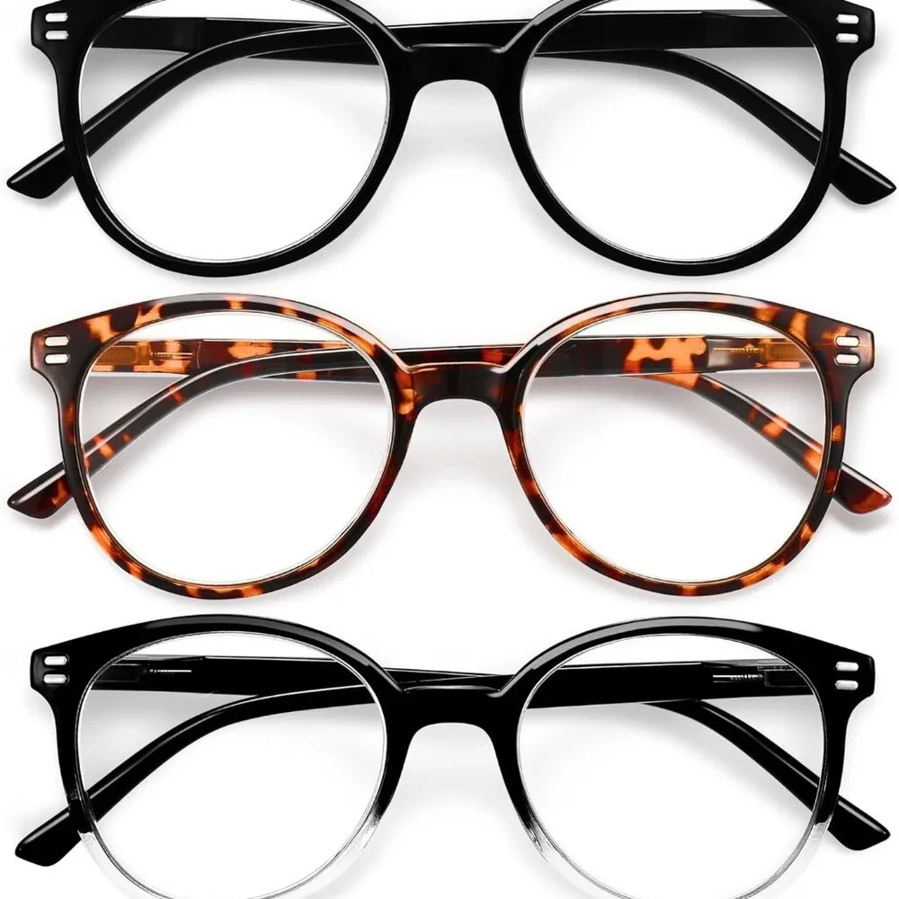 NWT GIBLOGO Stylish 3 Pack +4.0 Blue Light Filter Reading Glasses for Women/Men - Picture 1 of 6